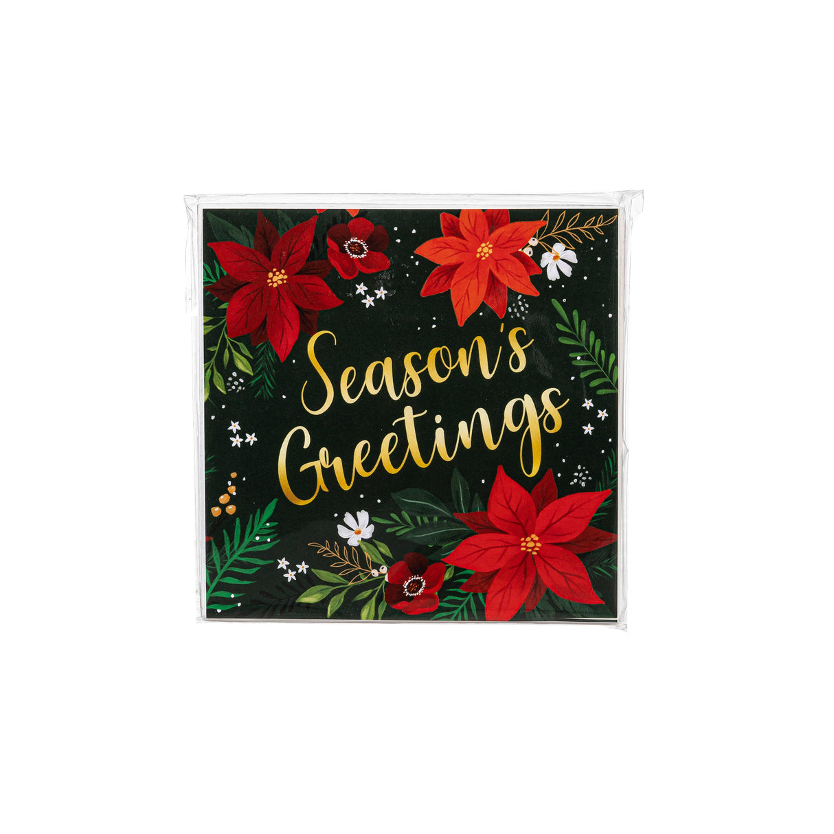 Holiday Poinsettia Napkin Paper Cocktail Napkin