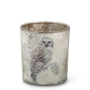 3 Glass Snowy Owl Containers