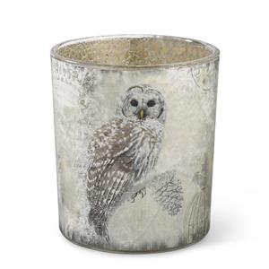 3 Glass Snowy Owl Containers