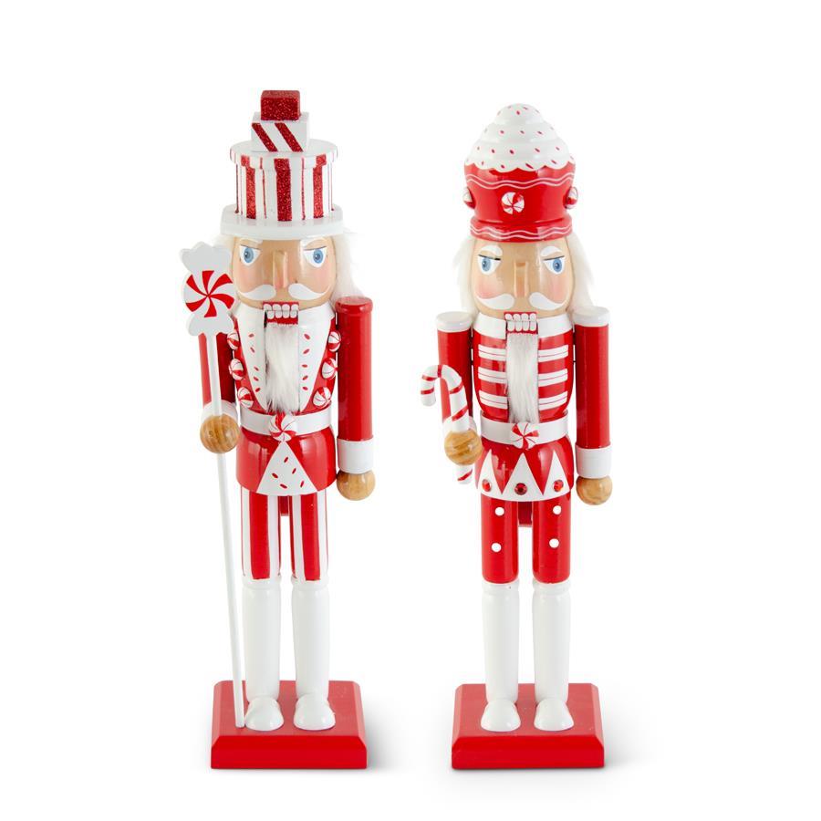 2 15 Inch Red and White Wood Nutcrackers