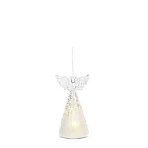 3 Frosted & Beaded Glass LED Angels w/Timer