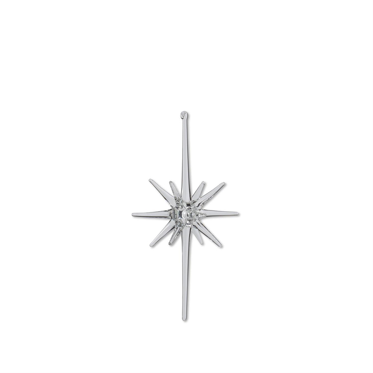 7.25 Inch Clear Glass Starburst Ornament