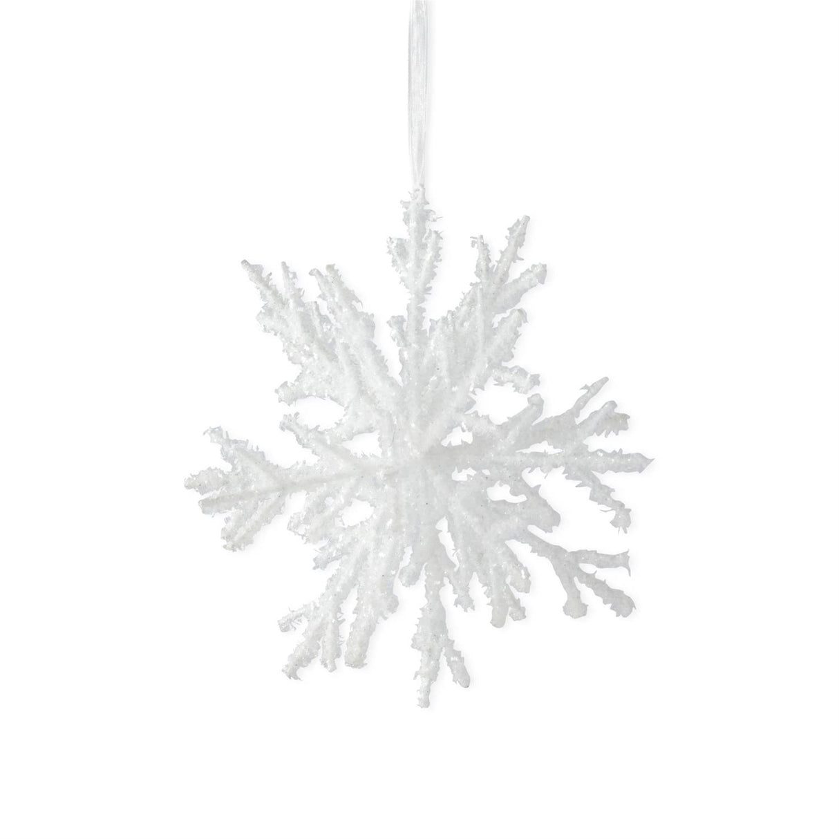 6.5 Inch Flocked 3-Dimensional Snowflake Ornament
