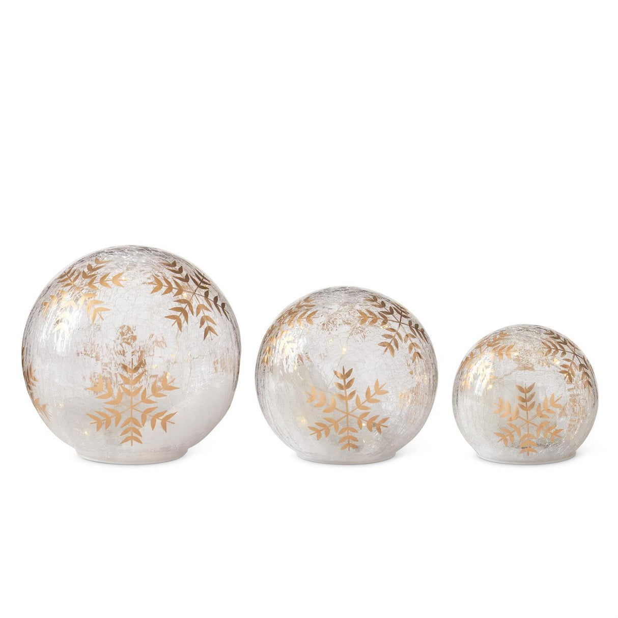 Gold Hand Painted Snowflake LED Crackled G