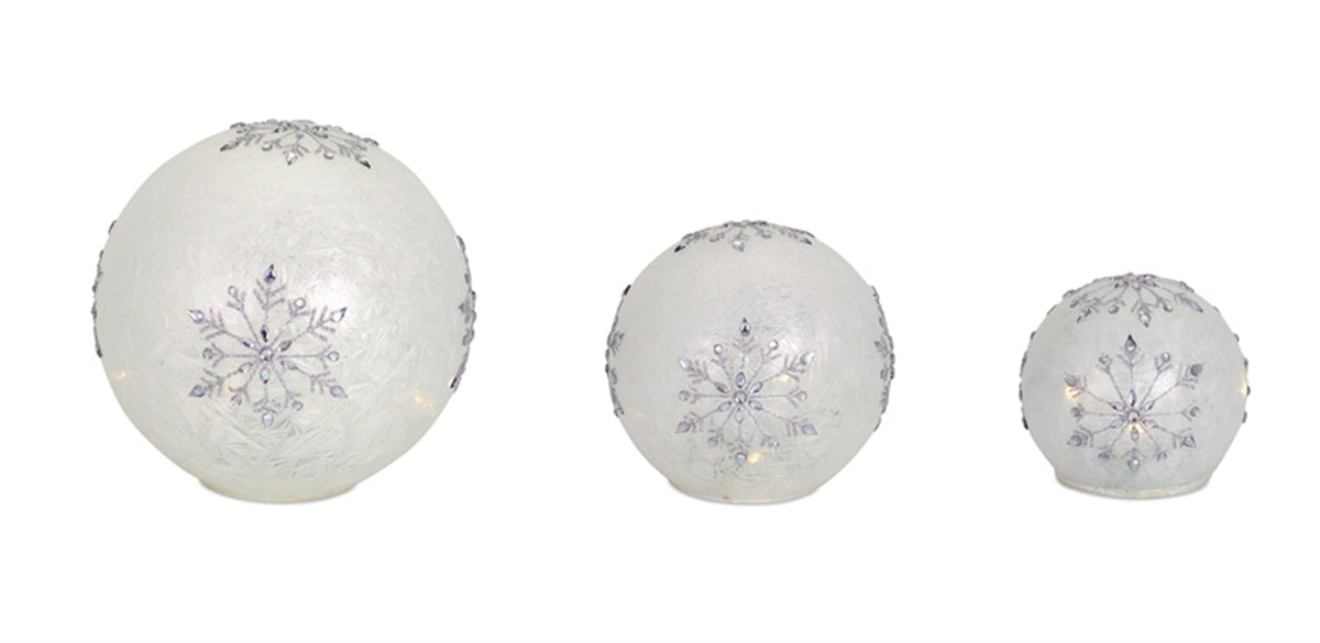 LED Snowflake Globes