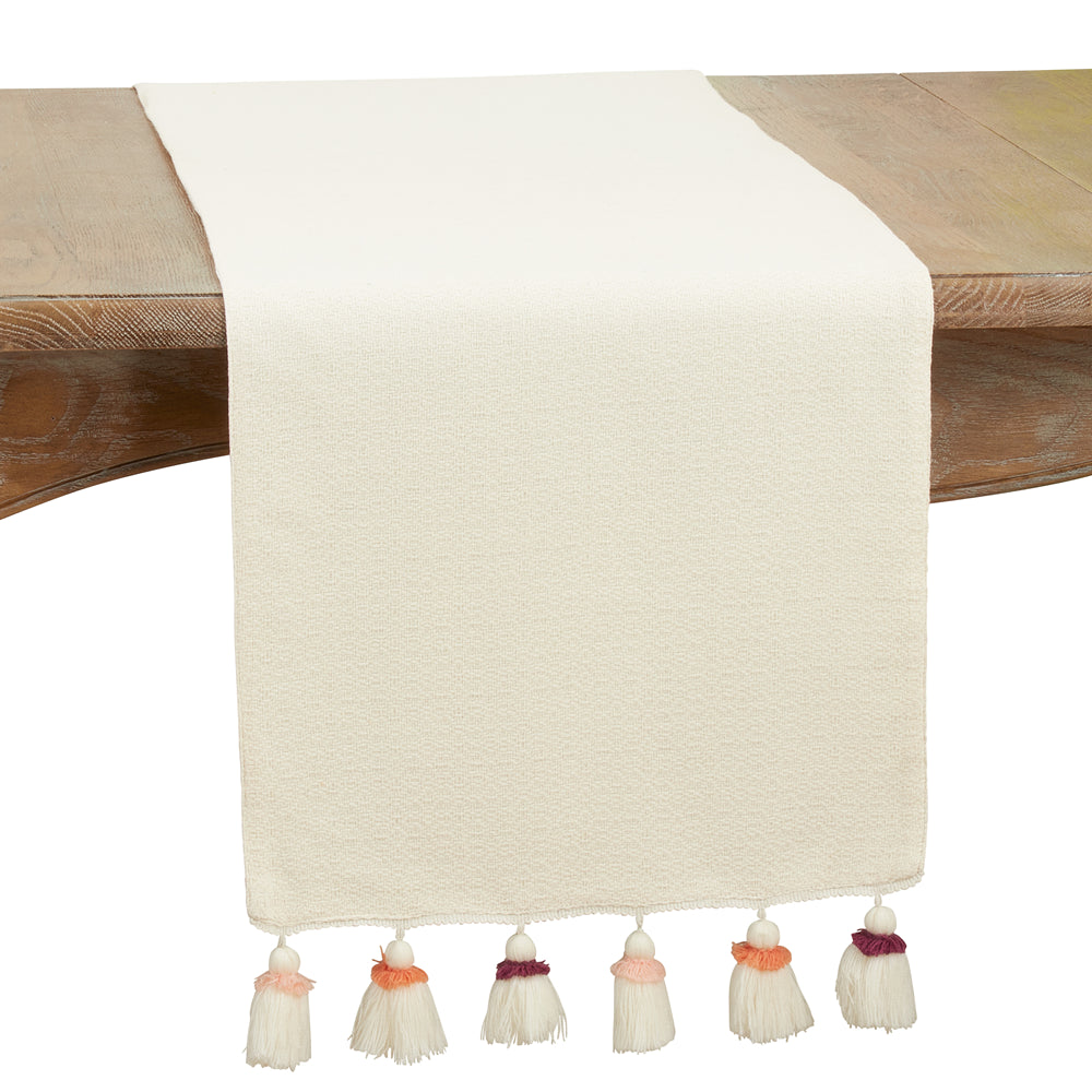White Tassel Runner 16 x 72