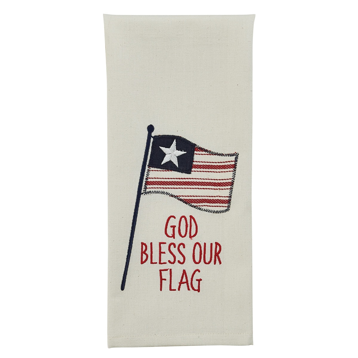 God Bless Our Flag Applique Dishtowel