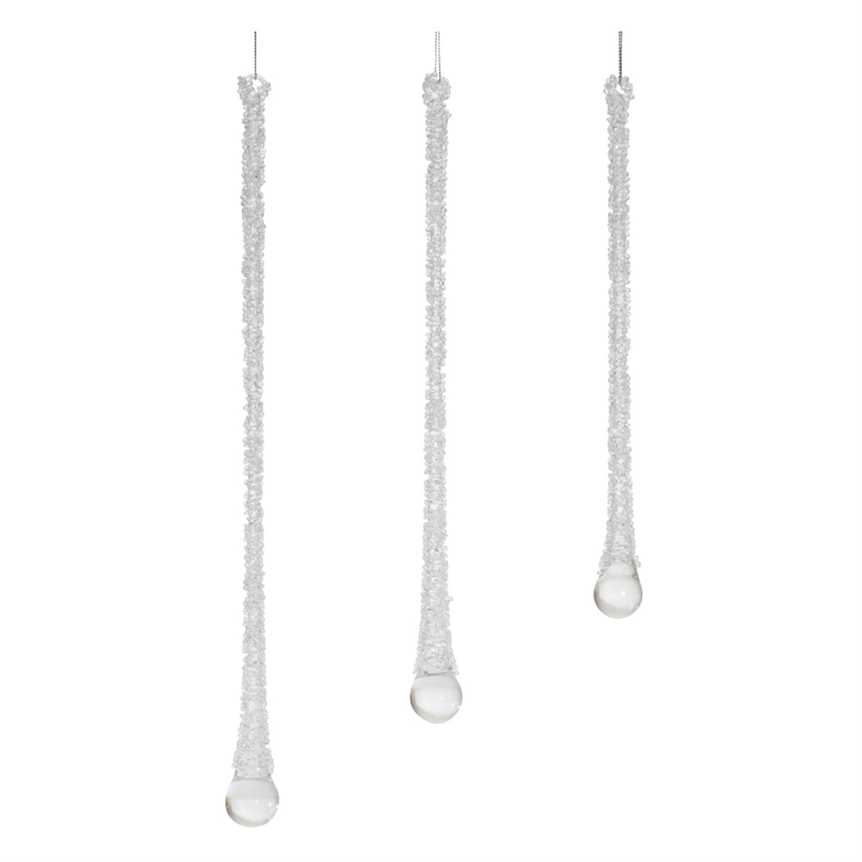 Icicle Drop 10"H, 12"H, 13.5"H Glass