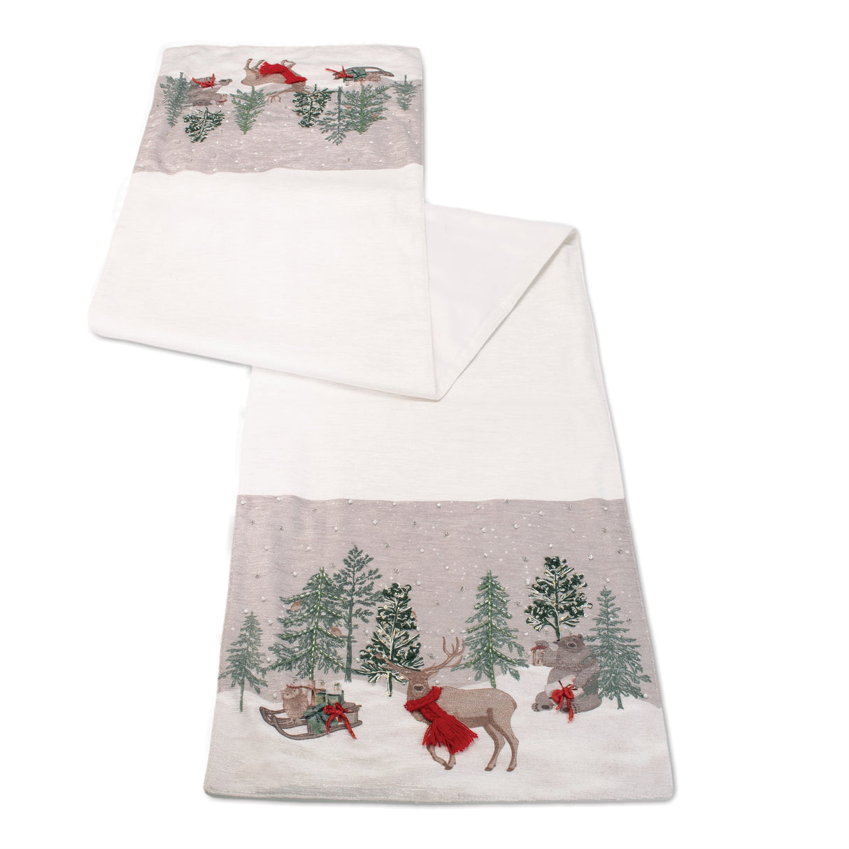 Forest Animals w/Sleigh Runner 72L x 14"W Polyester"