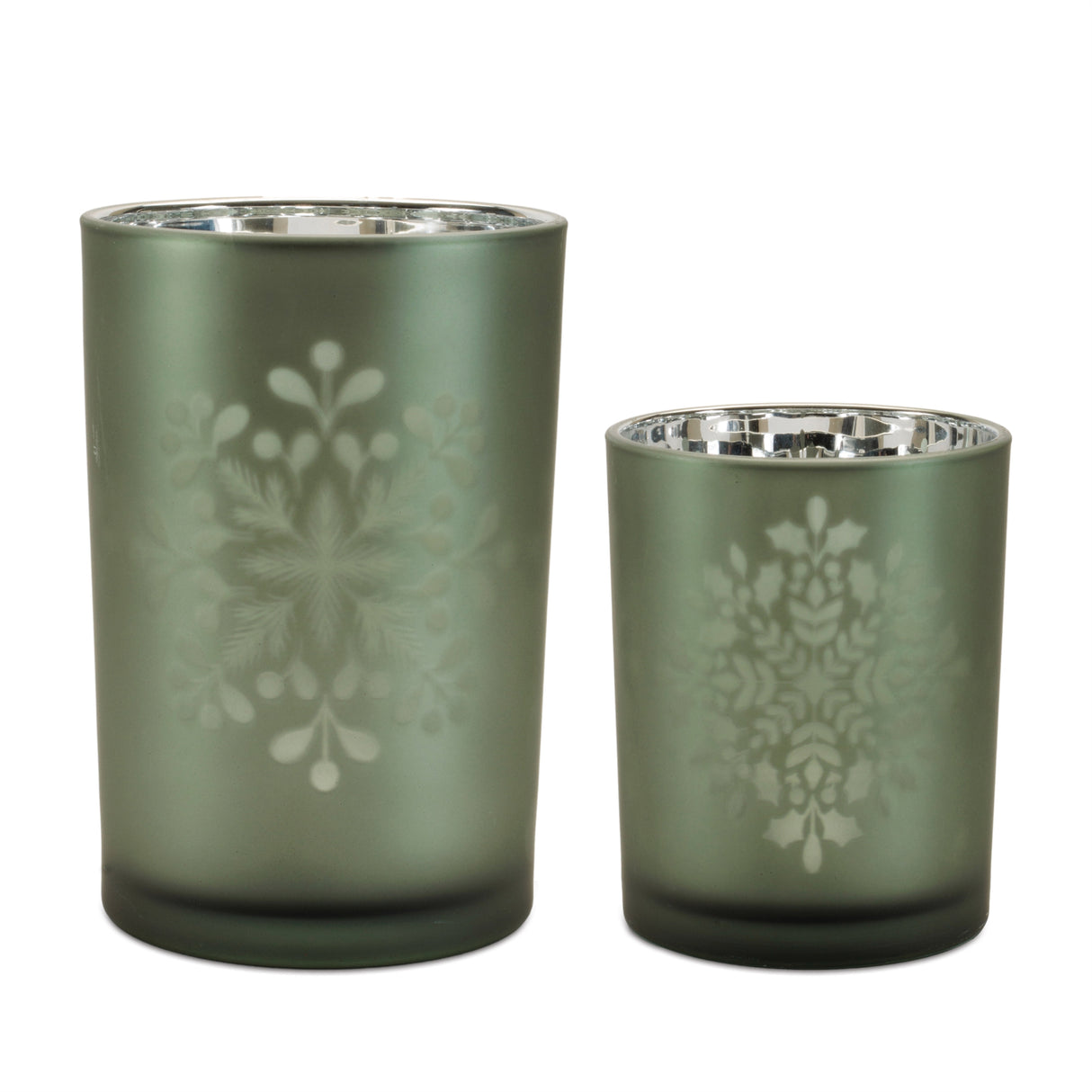 Green Snowflake Candle Holder - 2 Sizes
