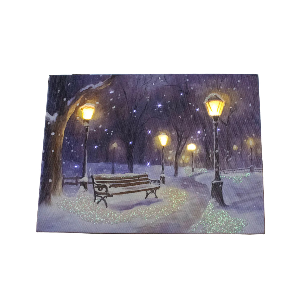 Mini Lighted Easel Back - 8x6 - Park Bench Wonderland