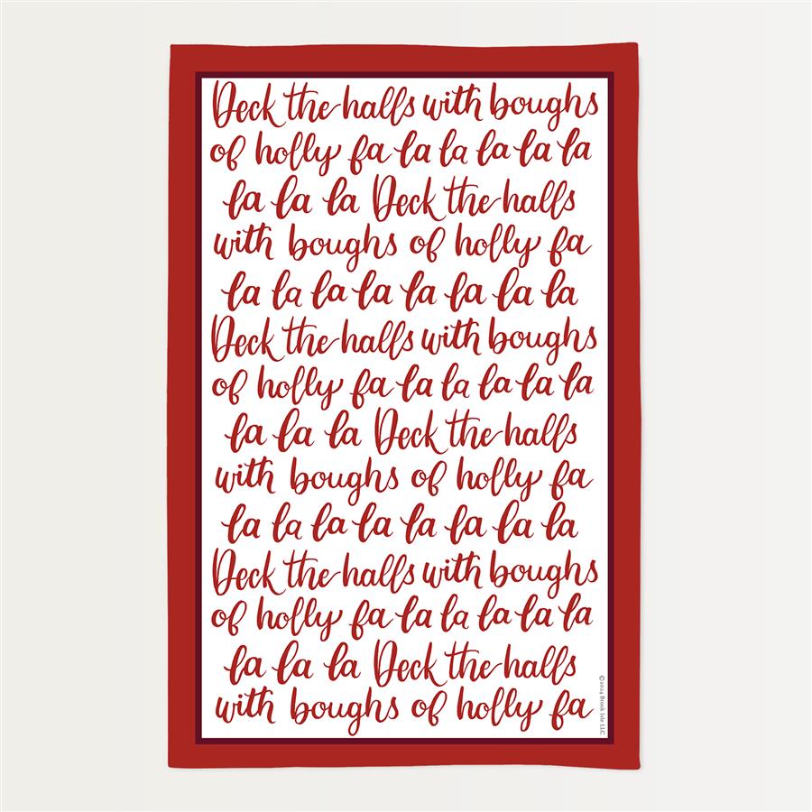 Deck the Halls Hand Writing Cotton Towel