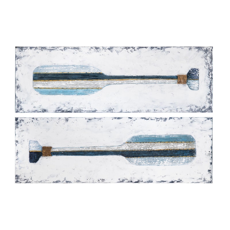 Paddles Up - Hand painted Coastal Canvas Painting