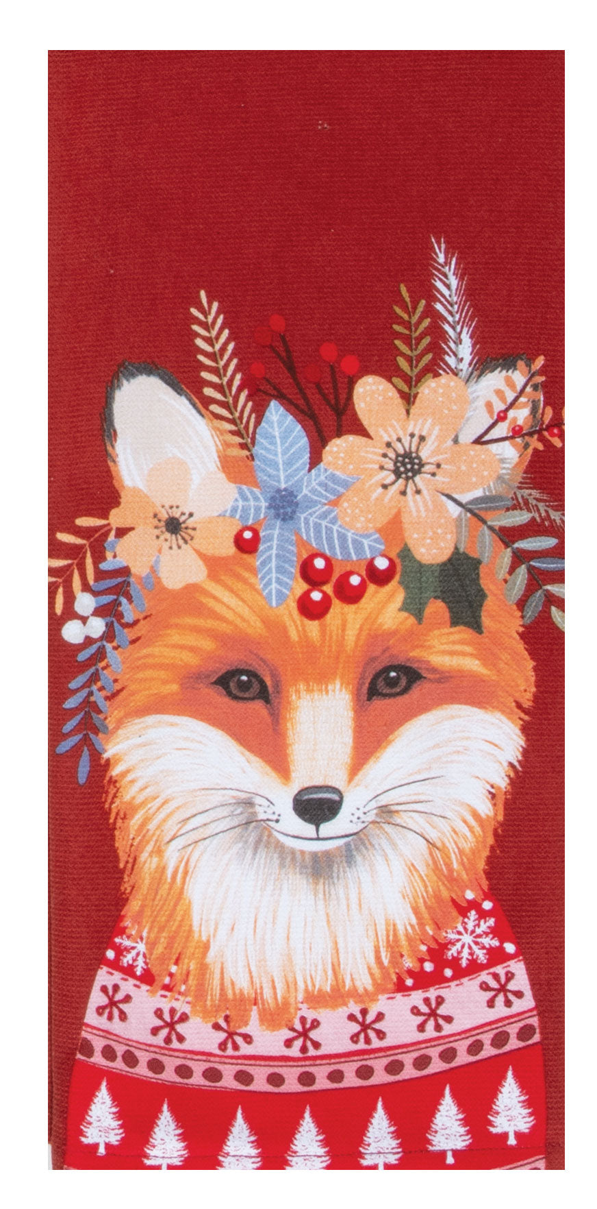 Holiday Flowers Everywhere Fox Dual Purpose Towel