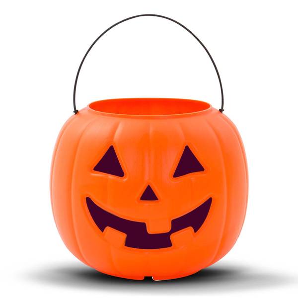 6.5"D Halloween Jack-O-Lantern Trick or Treat Bucket