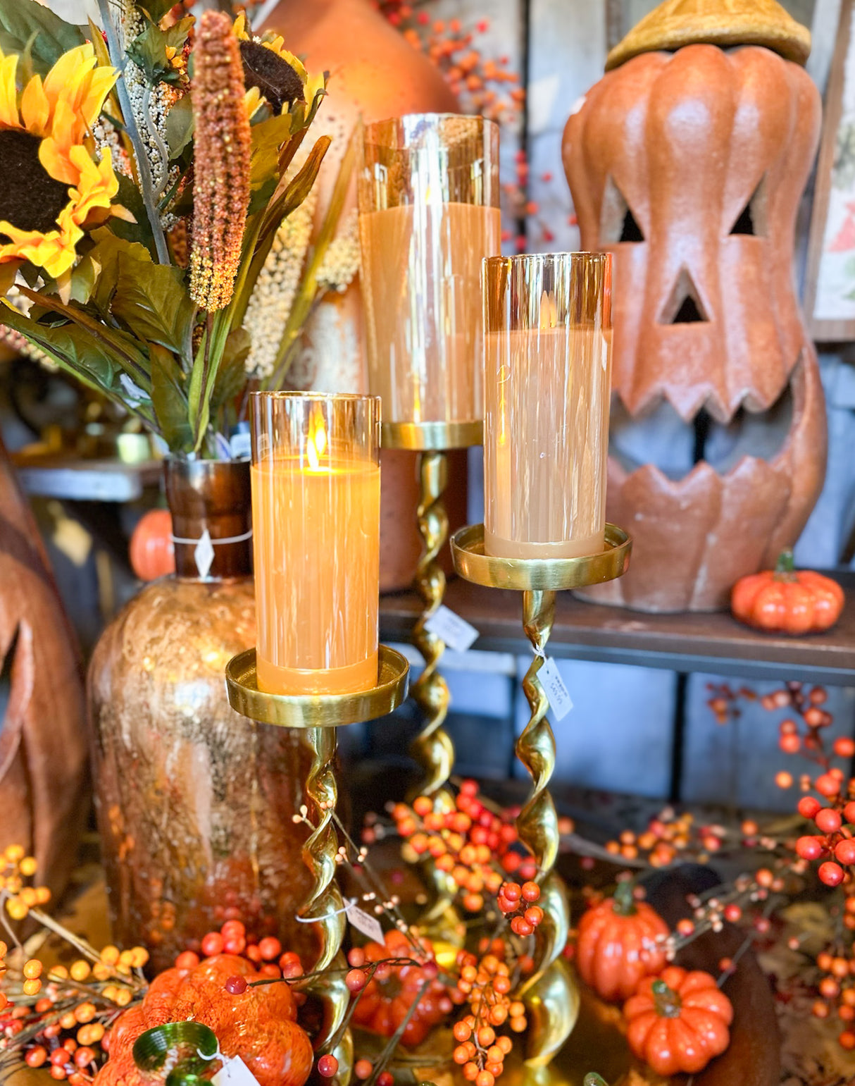 LED Glass Candle - Amber
