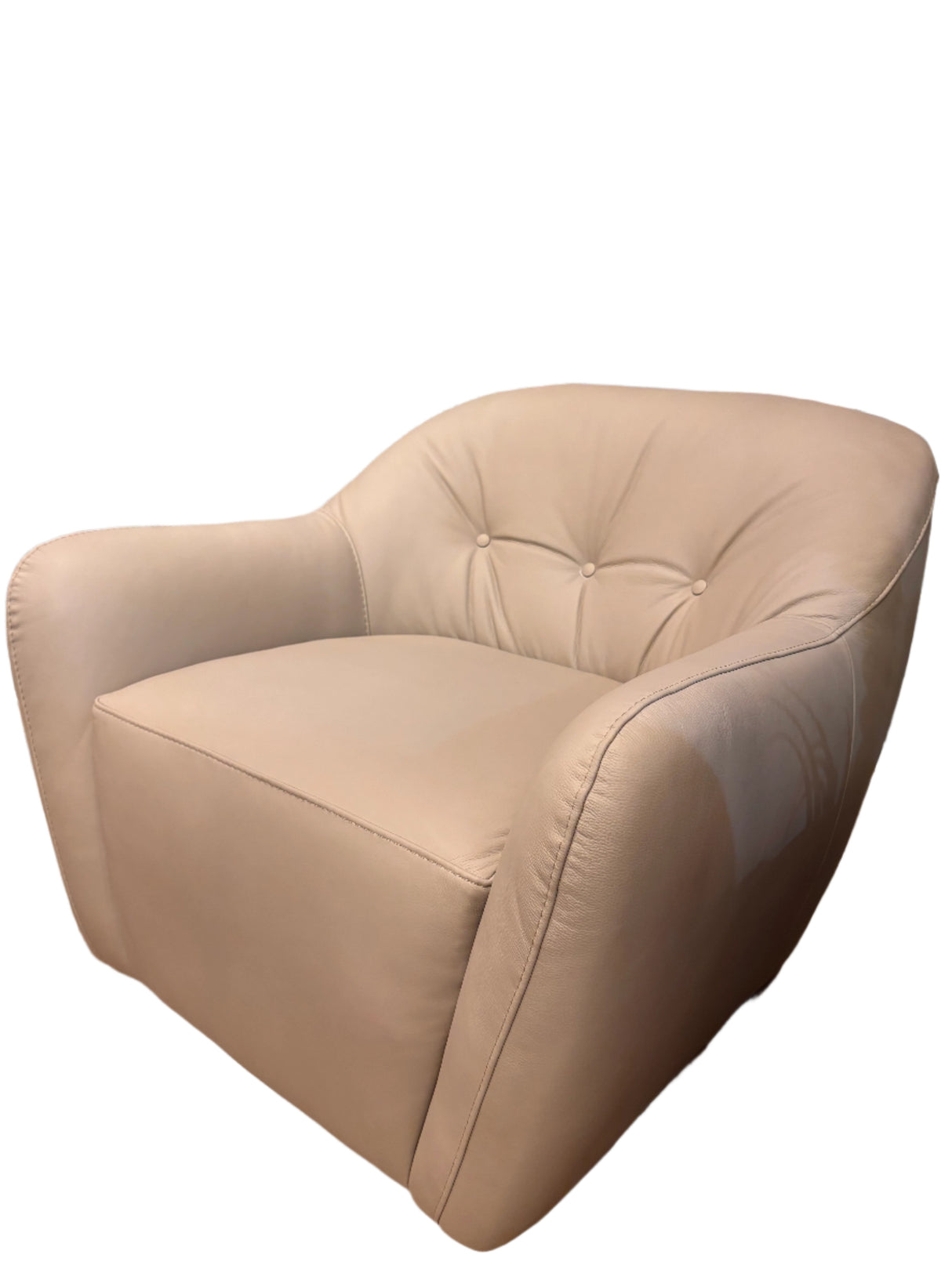 Omnia Chandler Chair – Ecru Top Grain Italian Leather Accent Chair | Omnia Leather