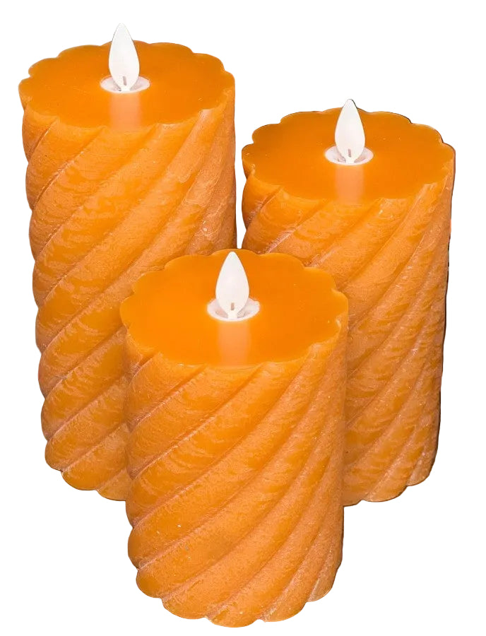 ORANGE SPIRAL PILLAR - 3 Sizes