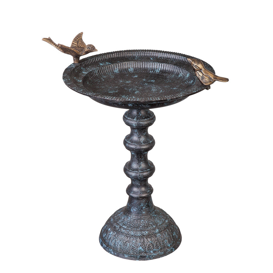 What She Shed Birdbath - Cast Aluminum with Pedestal