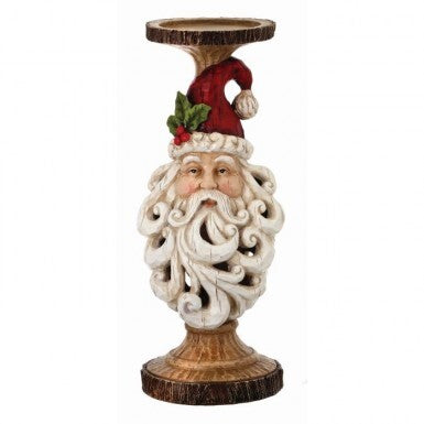 12.5" Resin Santa Head Cutout Beard Candle Holder