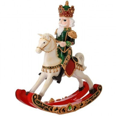 20" Resin Royal JeweLED Nutcracker Rocking Horse