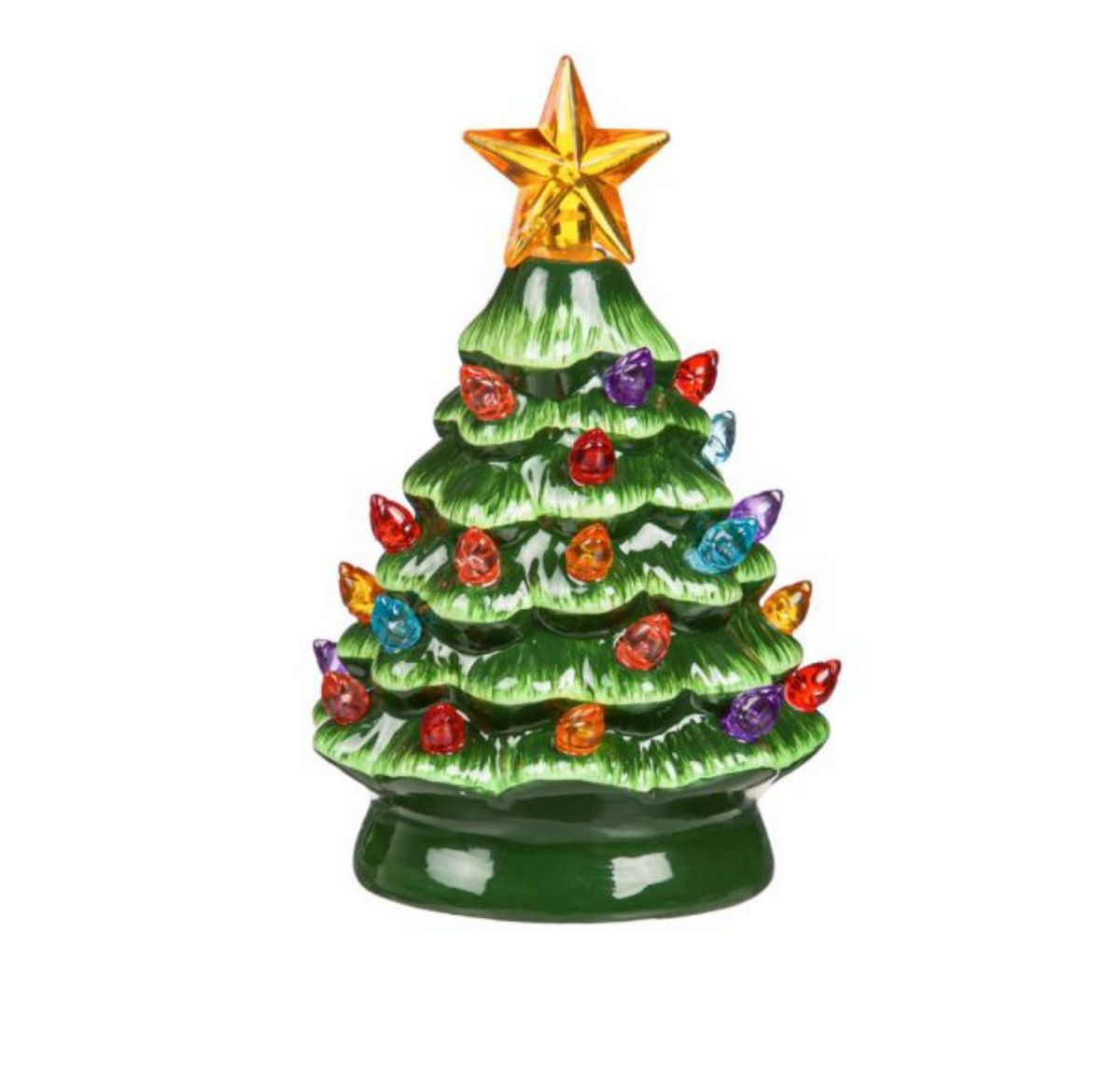 Heartfelt Cheer LED Table Decor Ceramic Mini Tree