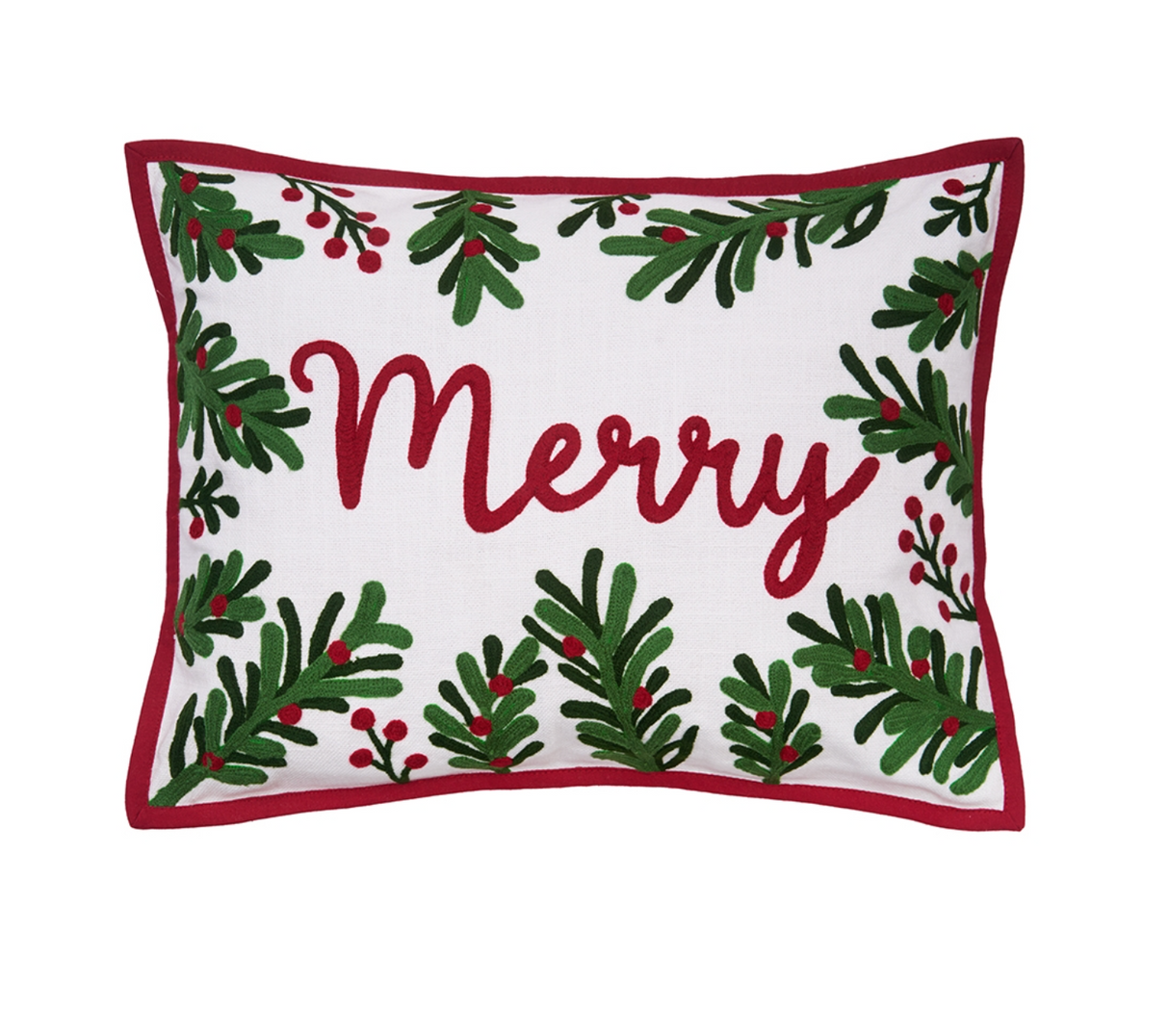 Botanical Christmas Merry Pillow