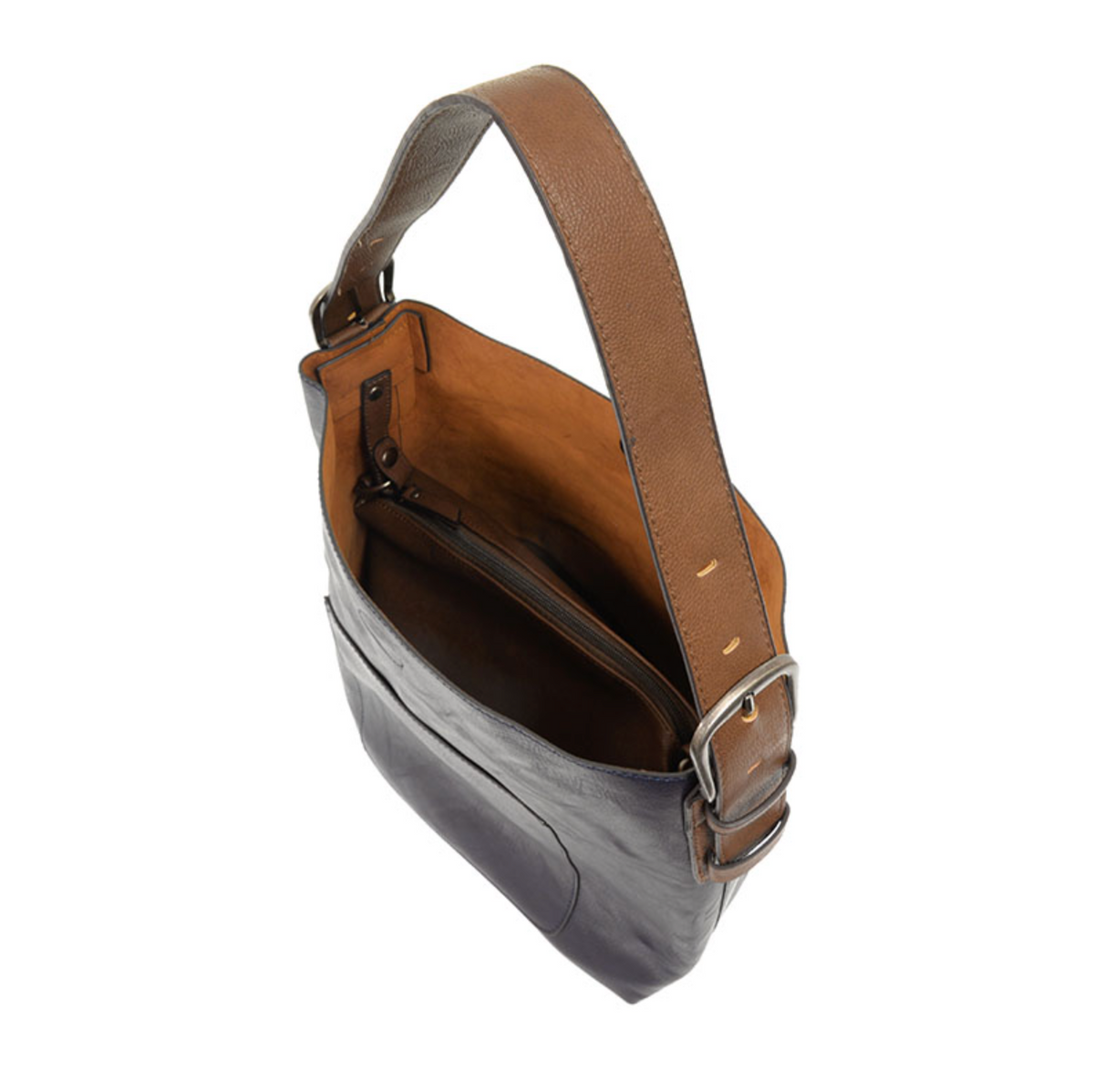 Midnight Blue Hobo Coffee Handle Silver Buckle Han
