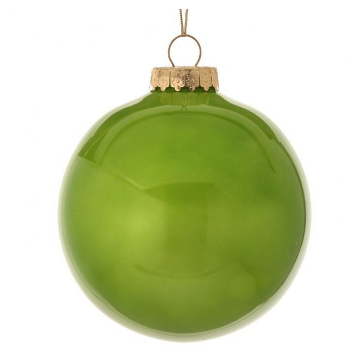 6" "Glass Look" Plastic Ball Ornament - Apple Green