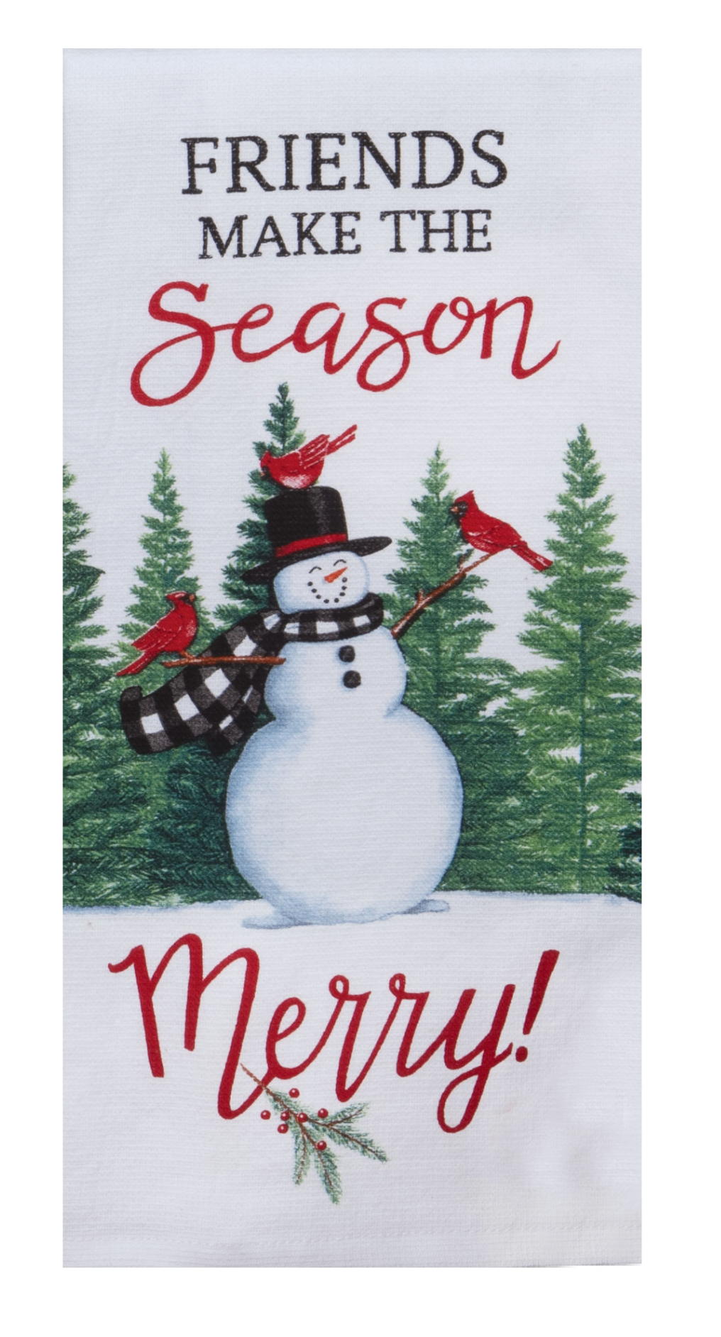 Winter Cardinal Season Snowman Dual Purpose Towel