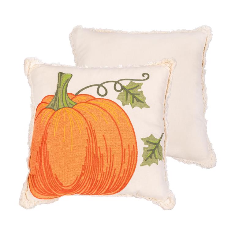 Harvest Blossom Throw Pillow Square Pumpkin, 16 x