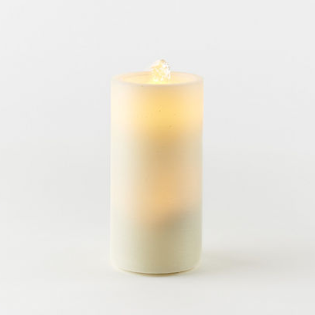 7" Cream Water Wick Candle w/Remote - Cream