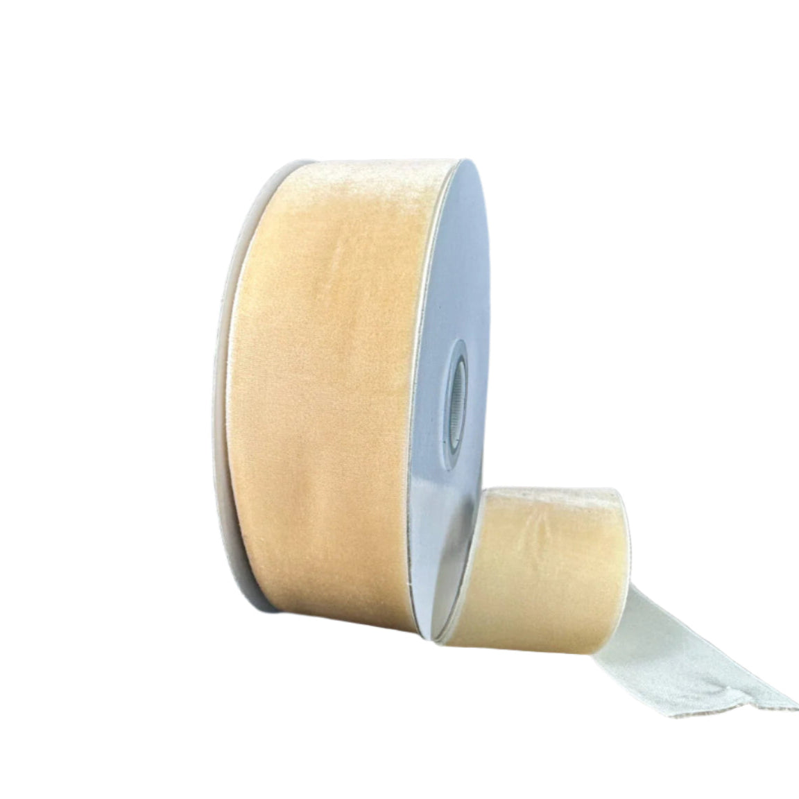 Light Tan Woven Vintage Velvet Ribbon - 1.5" x 5y