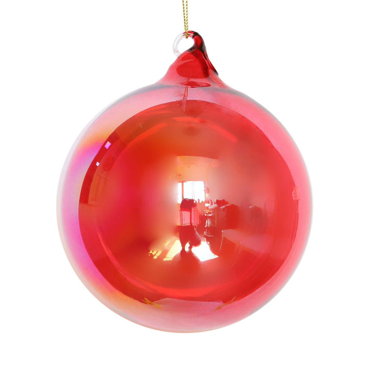 Iridescent Christmas Red Bottle Glass Ball - 120MM