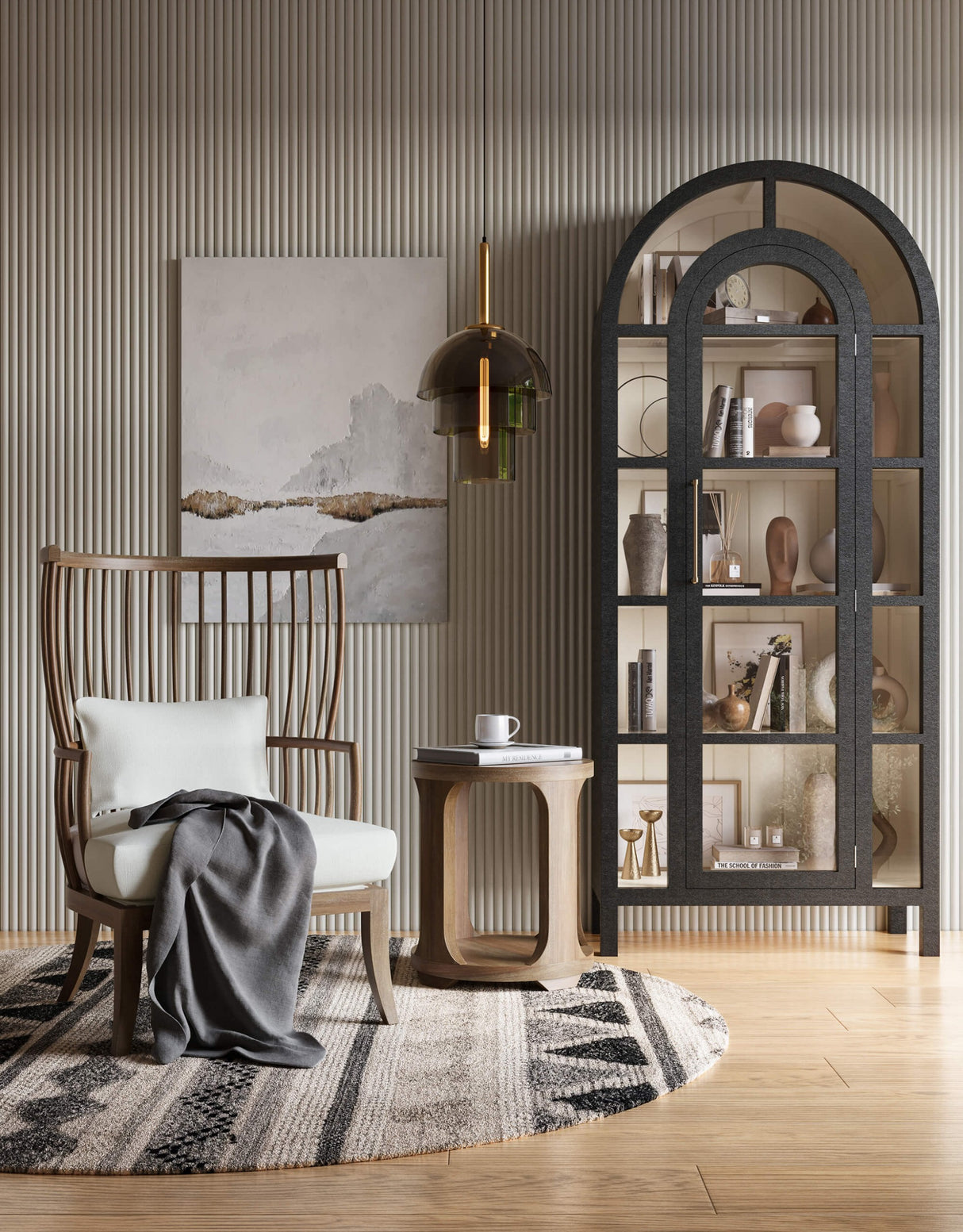 Corte End Table – Straw Wash Finish, Modern Natural Wood Accent Table