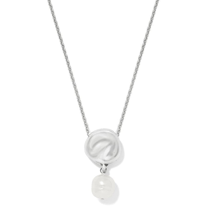 Cascade Round Pearl Necklace - Silver-Pearl