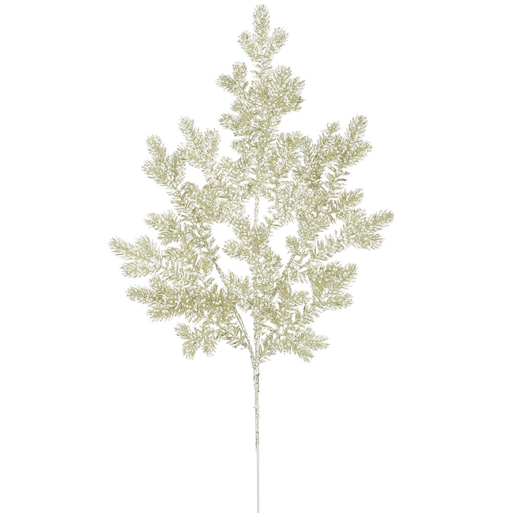 30"Glittered Mini Berry Spray - Champagne White