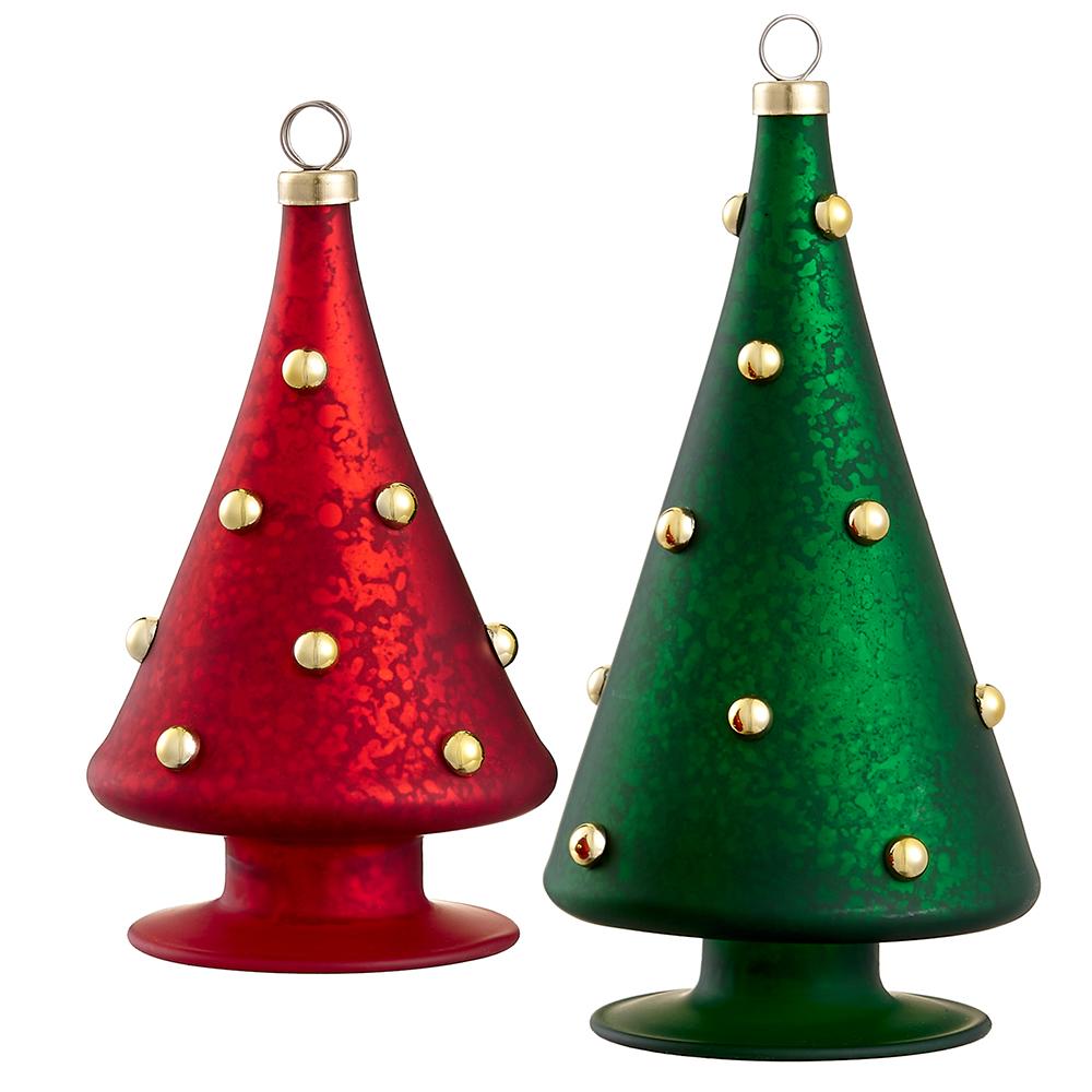 5-7"Bd Gl.Tree N.Card Hldr(2/S) - Red Green