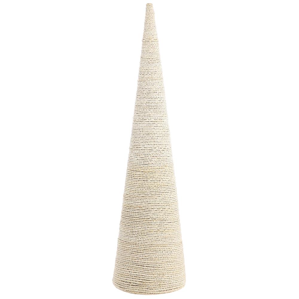 36" Metallic Jute Cone Topiary w/ removeable wood base