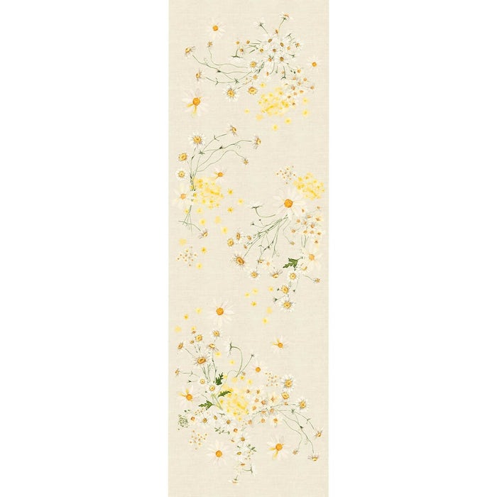 Daisy Chanvre Tablerunner 20"x61", 50cm x 155cm, 50% Cotton 50% Linen, Printed, pre-washed