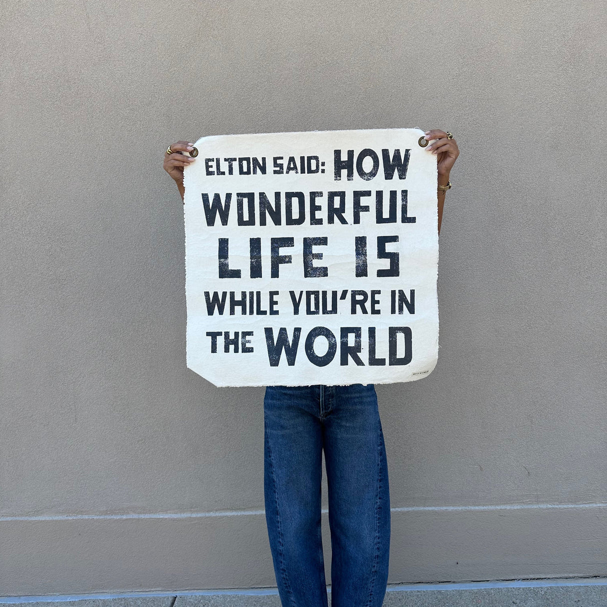 Elton Said 25"x25" Hand Painted Wall Hanging × 2