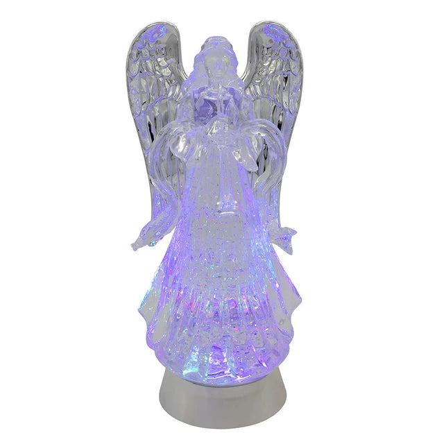 GLOBE #3 -13.25"BO Led Angel W/Horn Water Globe