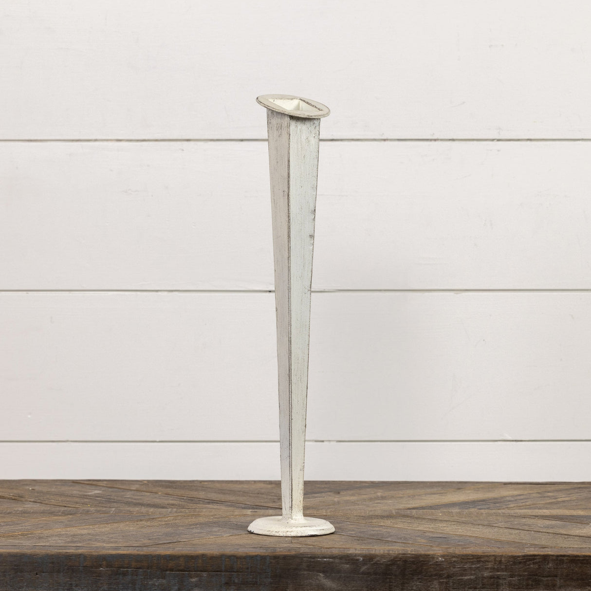 16.5" WHITE TAPERED VASE