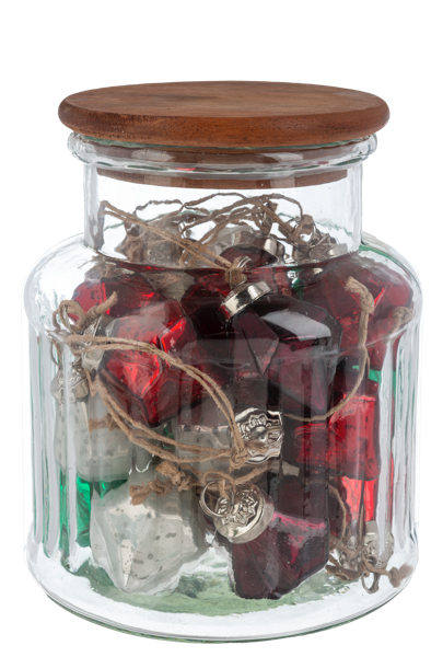 Mini Diamond Kugel Drop Ornaments in a Glass Jar