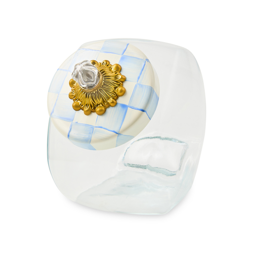 Sweets Jar With Sky Check Lid