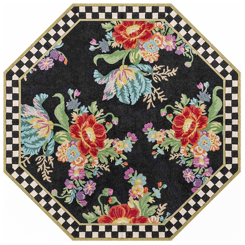 Flower Market 6' Octagon Washable Rug