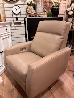 Kane Swivel & Power Recliner - Amalfi Gray Taupe | Omnia Leather