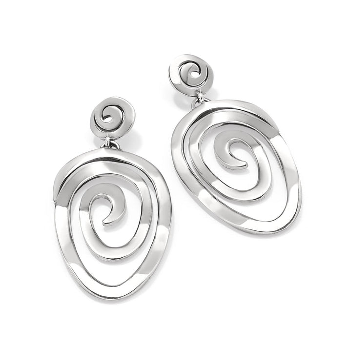 Vertigo Vibe Statement Post Drop Earrings - Silver