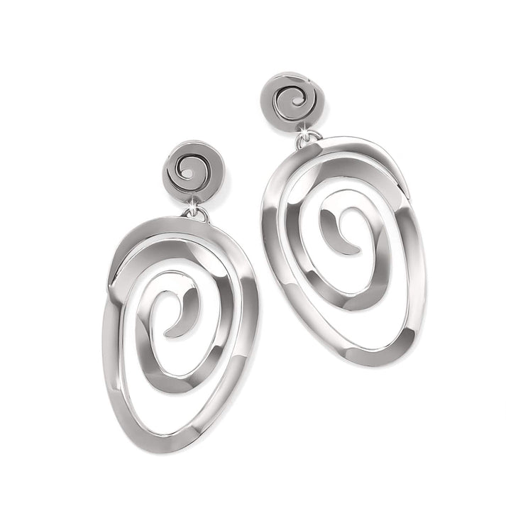 Vertigo Vibe Statement Post Drop Earrings - Silver