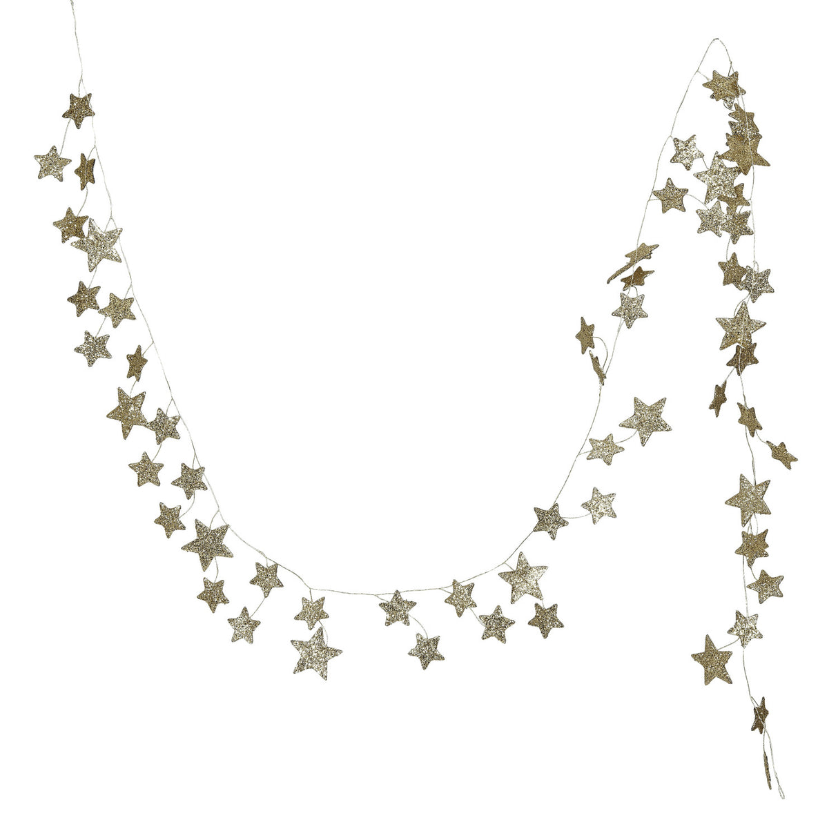 Glitter Paper Star Garland -Gold Color